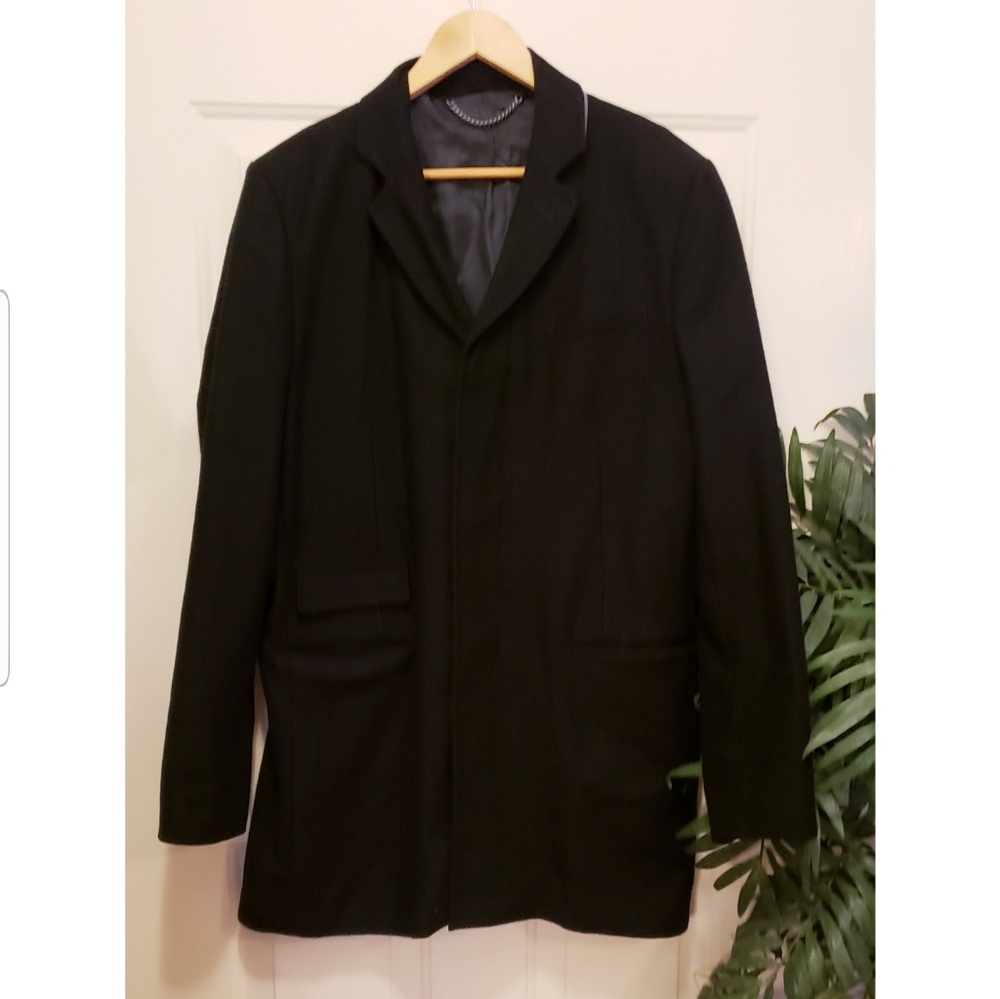 🎉All Saints Black Wool Button Coat Jacket🎉 - Picture 3 of 5
